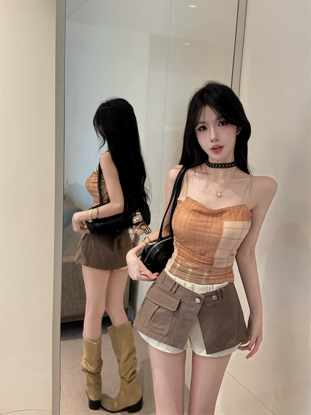 실사 정가 레트로 스택 착용 상세 이미지 10