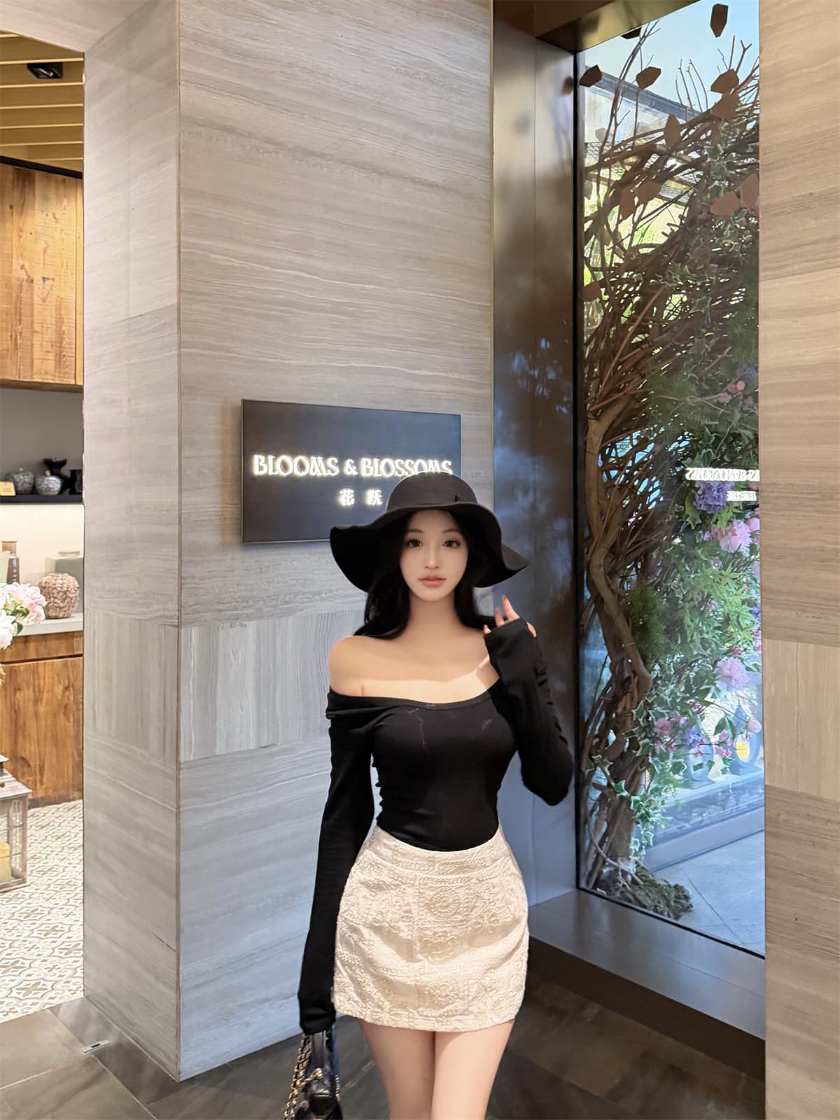 실사 정가 대 라운드 넥 긴팔 디자인 센스 허리 수축 맨위 핫픽스 공예 주름 반바지 여성 가을 세트 이미지 4