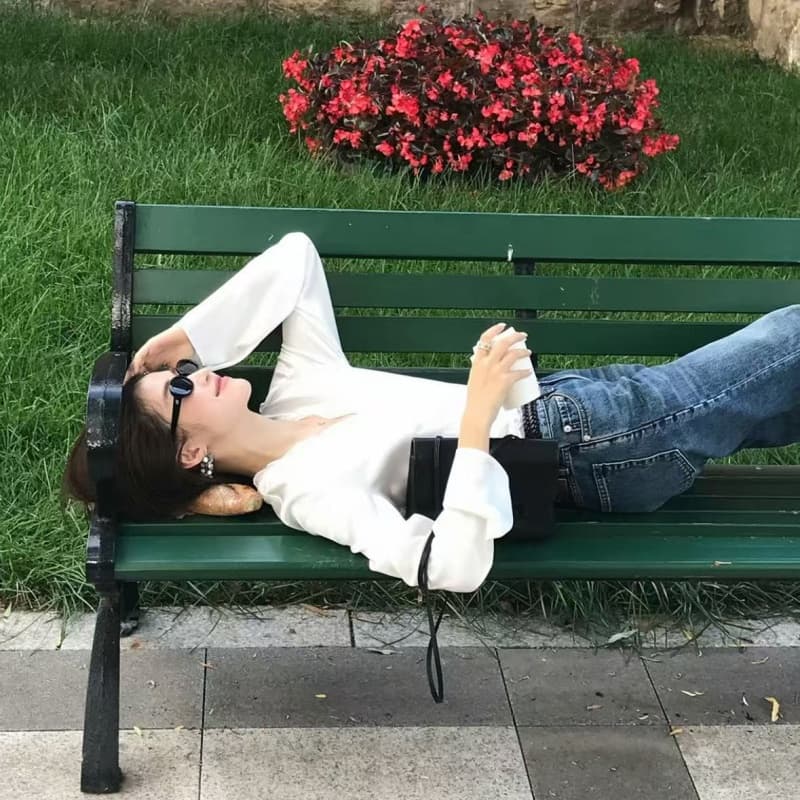 아침 스모그 rare zz 프랑스식 고급 아세트산 깃발 센스 새틴 패치워크 V넥 슬림해 보이는 작은 셔츠 상세 이미지 5