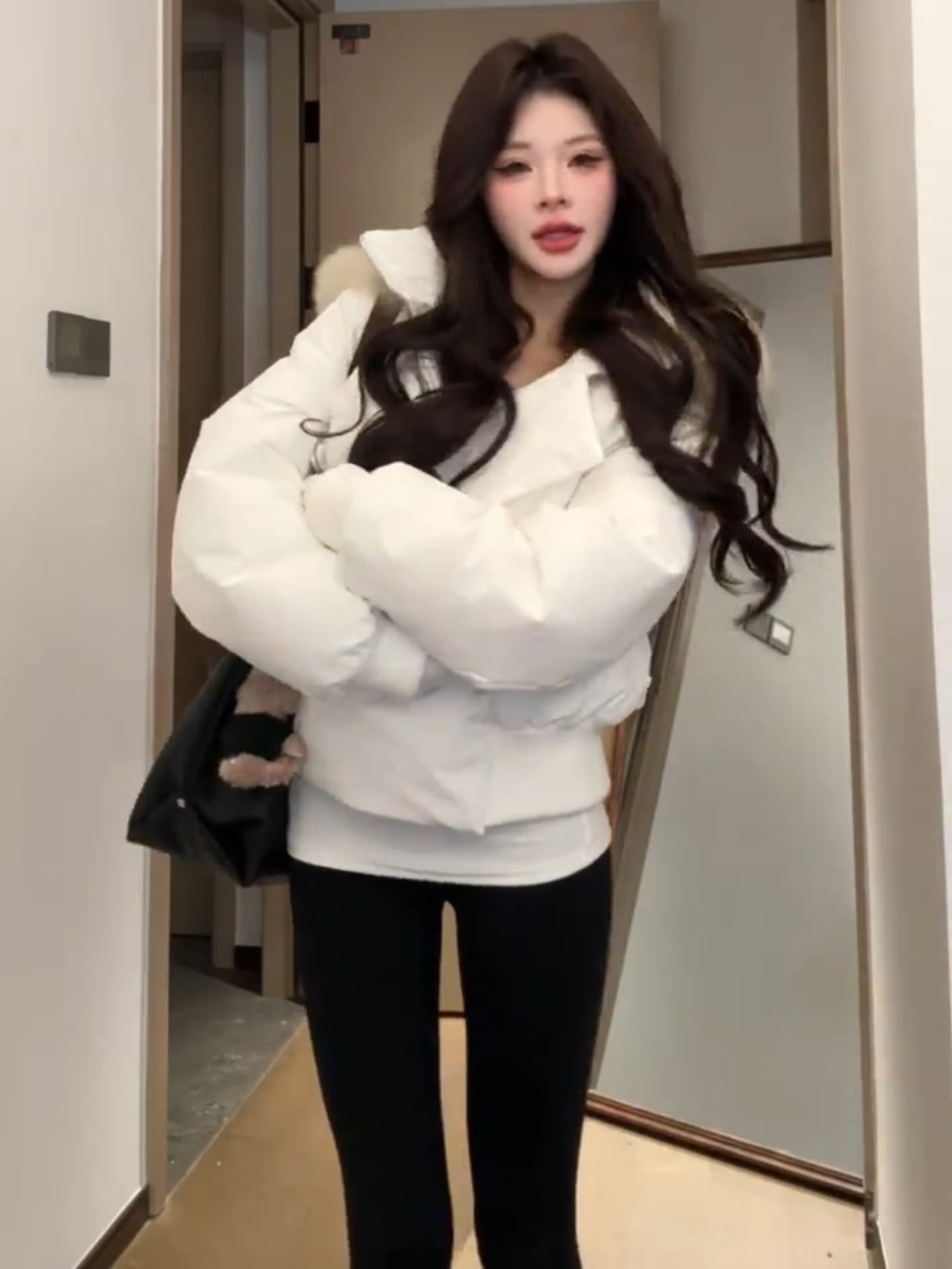한 부서 디자인 센스 비스듬한 문 襟 2026 겨울 모피 칼라 Parker 서비스 아래 면화 의류 여성 짧은 목화 진딧물 두꺼운 재킷 상세 이미지 37