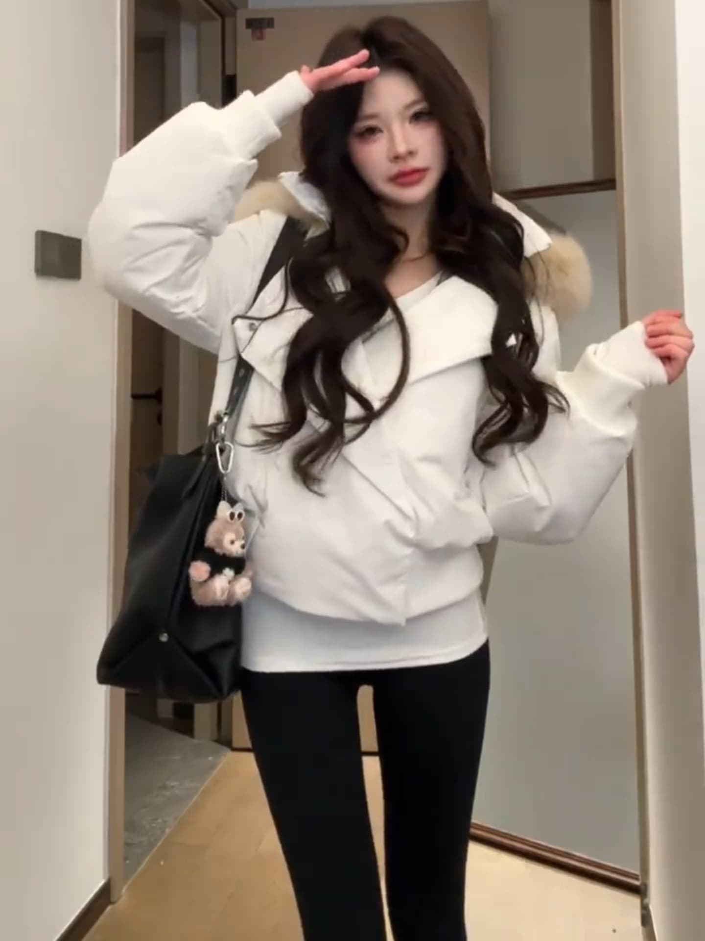 한 부서 디자인 센스 비스듬한 문 襟 2026 겨울 모피 칼라 Parker 서비스 아래 면화 의류 여성 짧은 목화 진딧물 두꺼운 재킷 상세 이미지 39