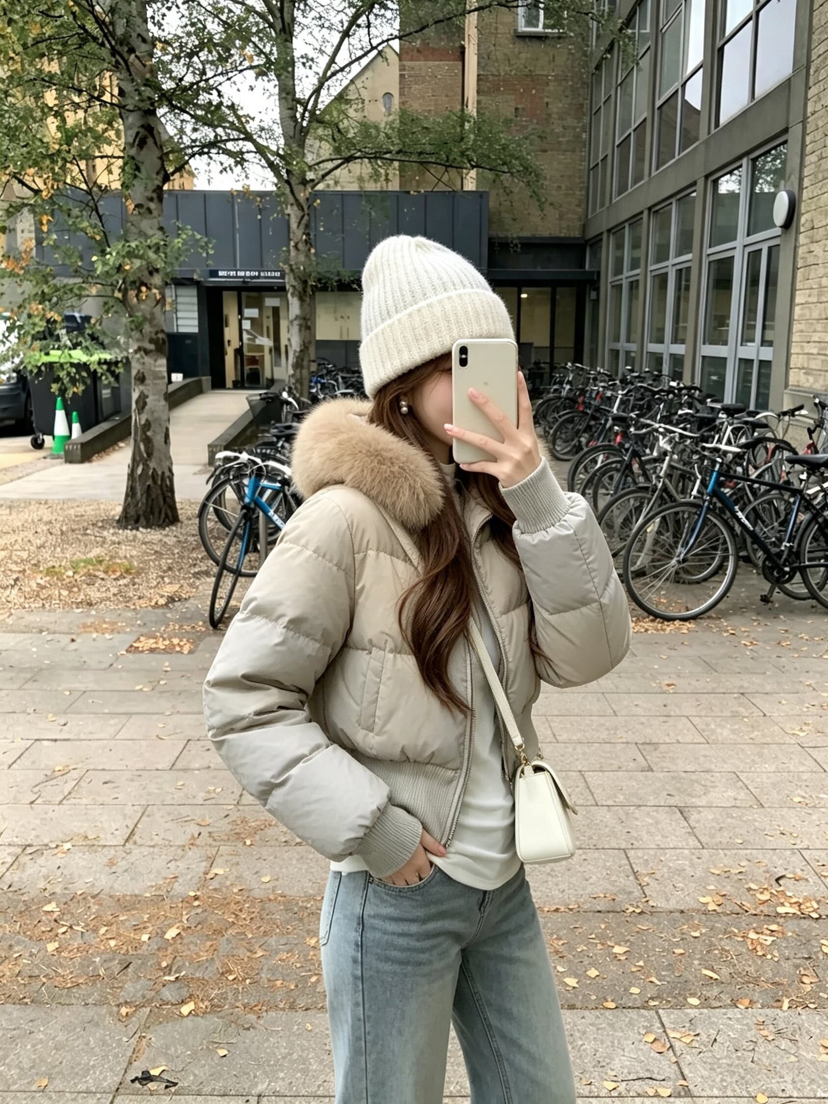 실사 작은 따뜻한 패키지 한국 스타일 학원 스타일 겨울 작은 키 후드 허리 수축 슬림해 보이는 두꺼운 쇼트 스타일 아래 면화 의류 여성 상세 이미지 19