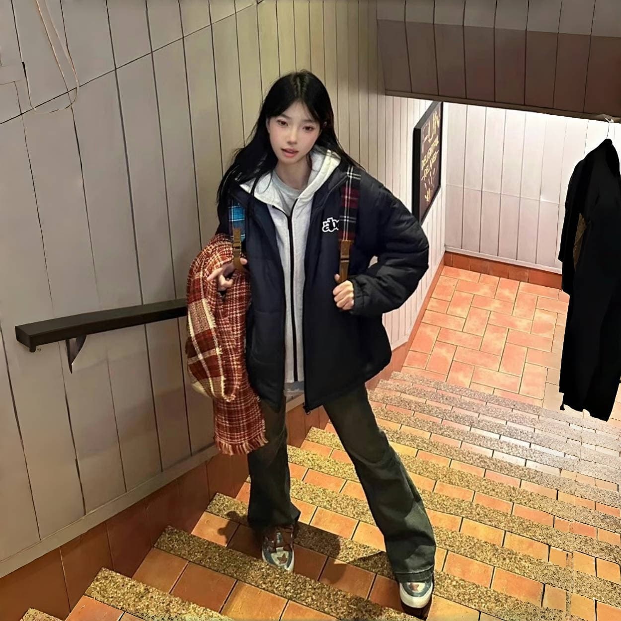 2026 페이크 레이어드 면 의류 여성 겨울 새로운 학생 작은 키 쇼트 스타일 목화 진딧물 아메리칸 야구 유니폼 면 옷 재킷 이미지 5