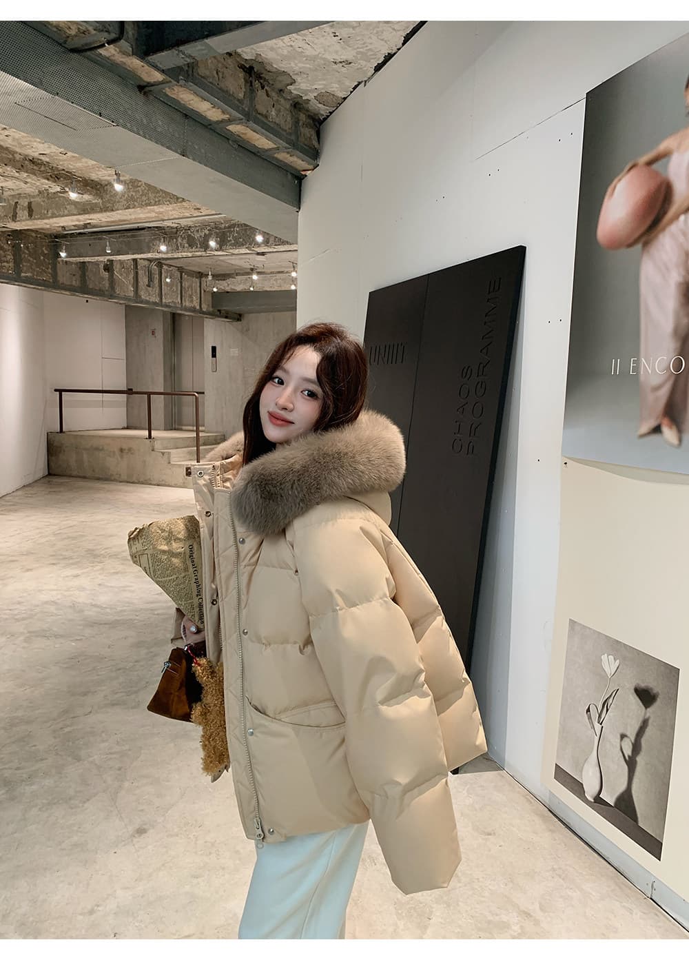 2026 새로운 향기로운 백주 노래 아래 면화 의류 여성 겨울 한국 스타일 아래 면화 의류 루즈핏 후드 쇼트 스타일 보온 재킷 상세 이미지 24