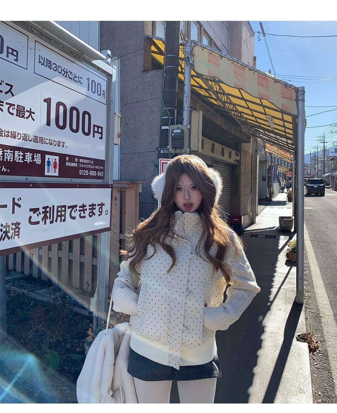 도트 무늬 코듀로이 아래 면화 의류 여성 니트 슬리브 겨울 새로운 두꺼운 루즈핏 스웨터 패딩 재킷 쇼트 스타일 재킷 상세 이미지 12
