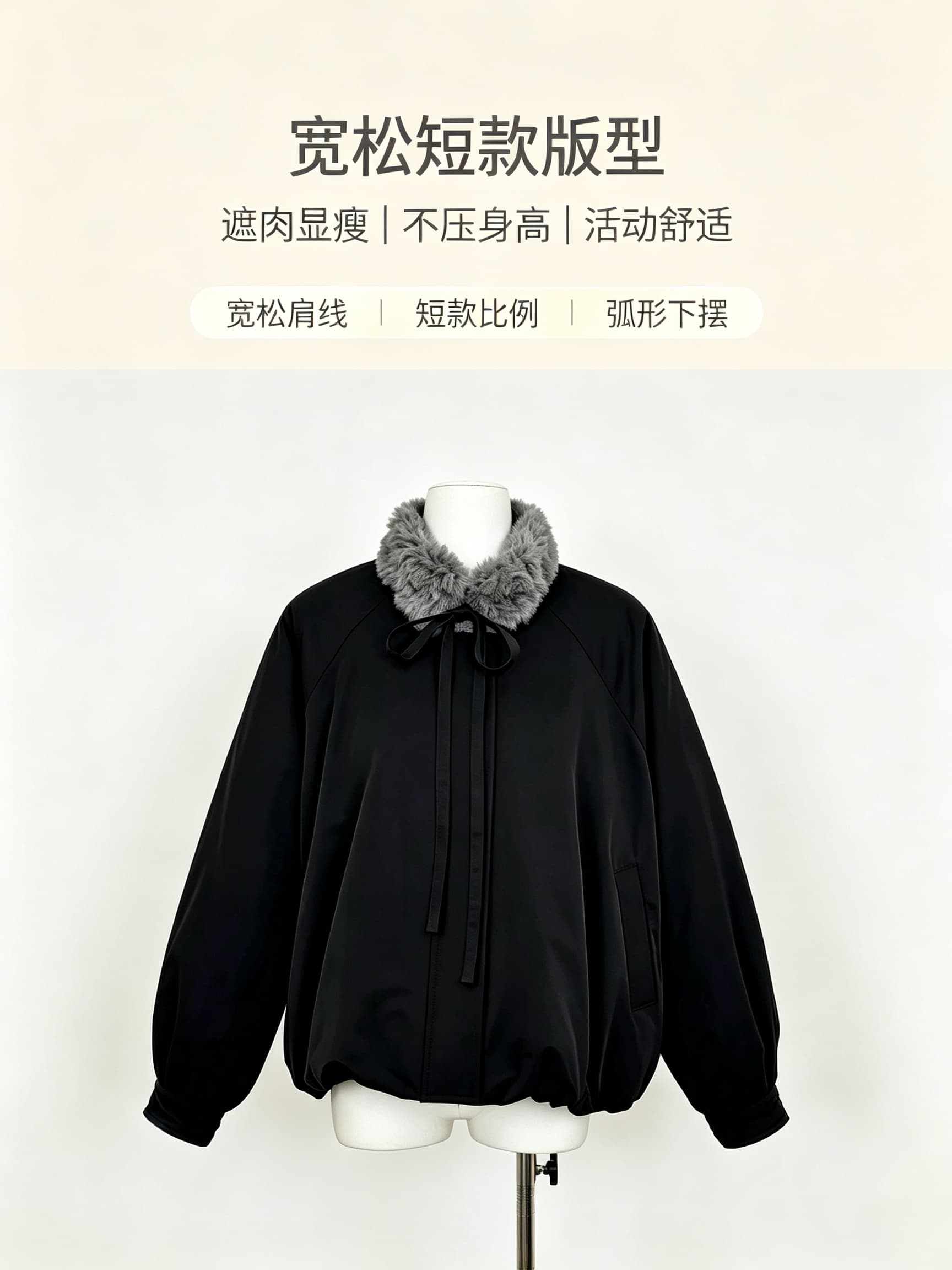 new empire25 겨울 새로운 디자인 센스 작은 대중 맨위 모피 칼라 두꺼운 검정색 꽃밭 면 의류 여성 코트 상세 이미지 6