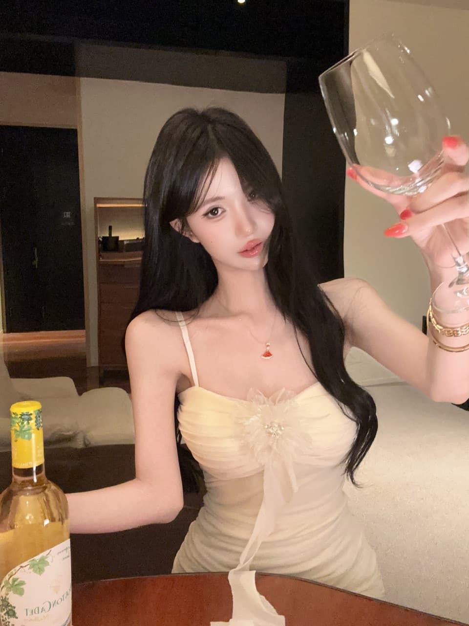 실사 섹시함 낮은 가슴 망사 쇼트 스타일 타이트 스커트 타이트 드레스 상세 이미지 22