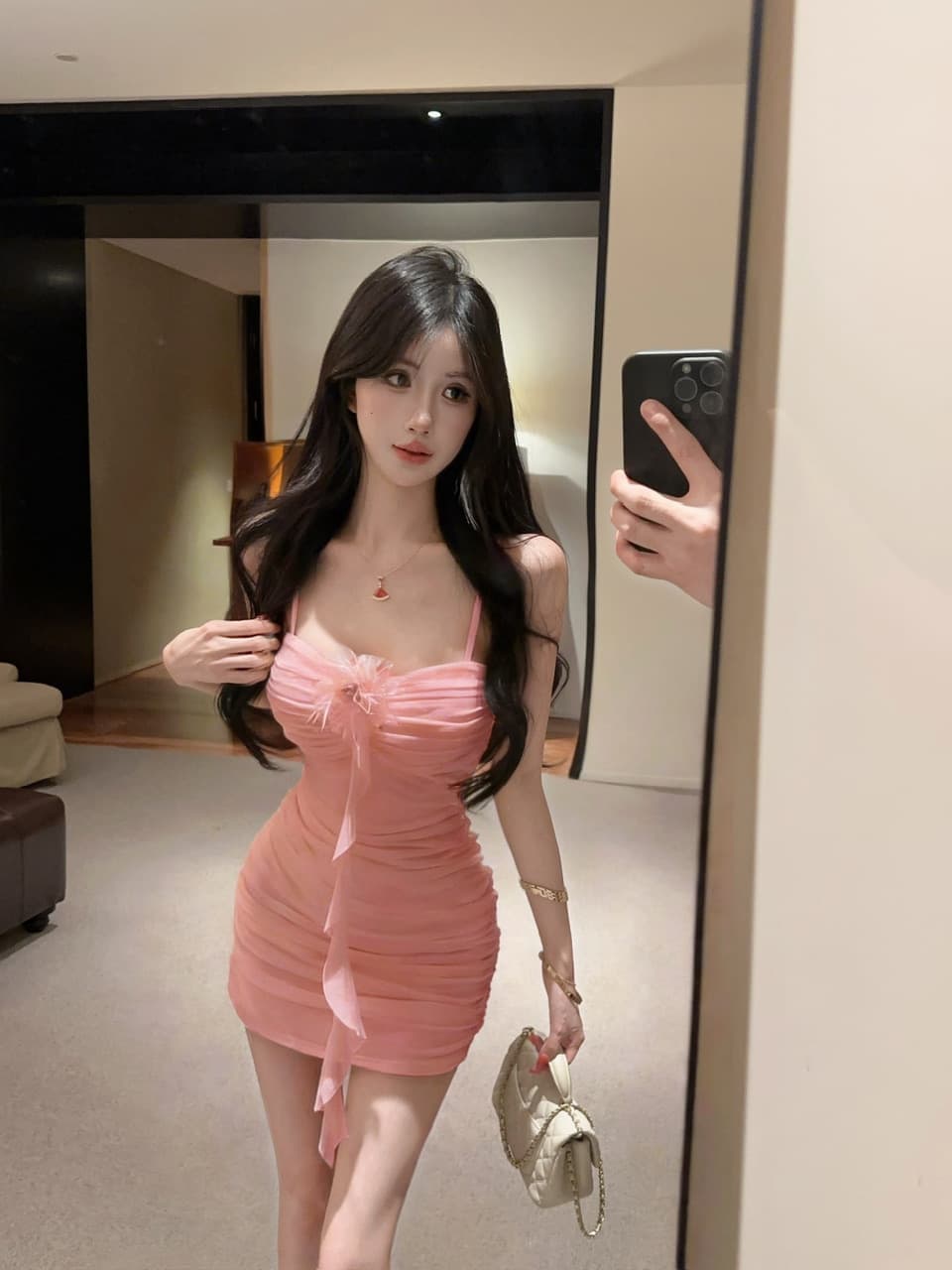 실사 섹시함 낮은 가슴 망사 쇼트 스타일 타이트 스커트 타이트 드레스 상세 이미지 26