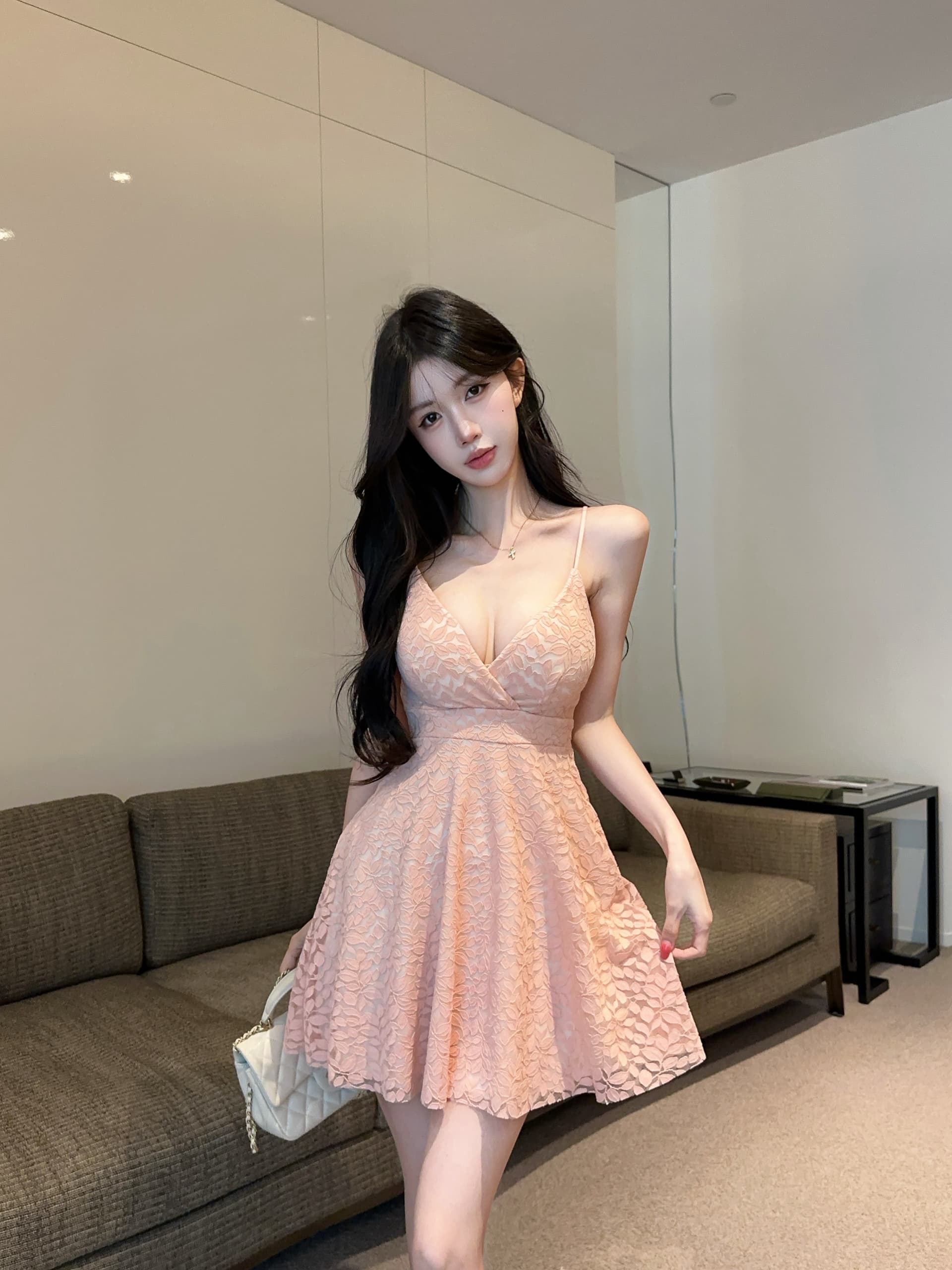 실사 섹시함 슬립 레이스 쇼트 스타일 드레스 복장 상세 이미지 25
