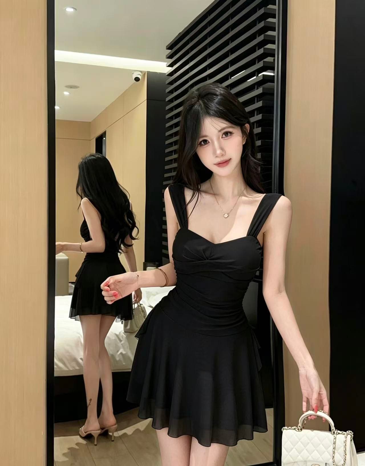 실사 섹시함 망사 큰 진자 조끼 스커트 이미지 3