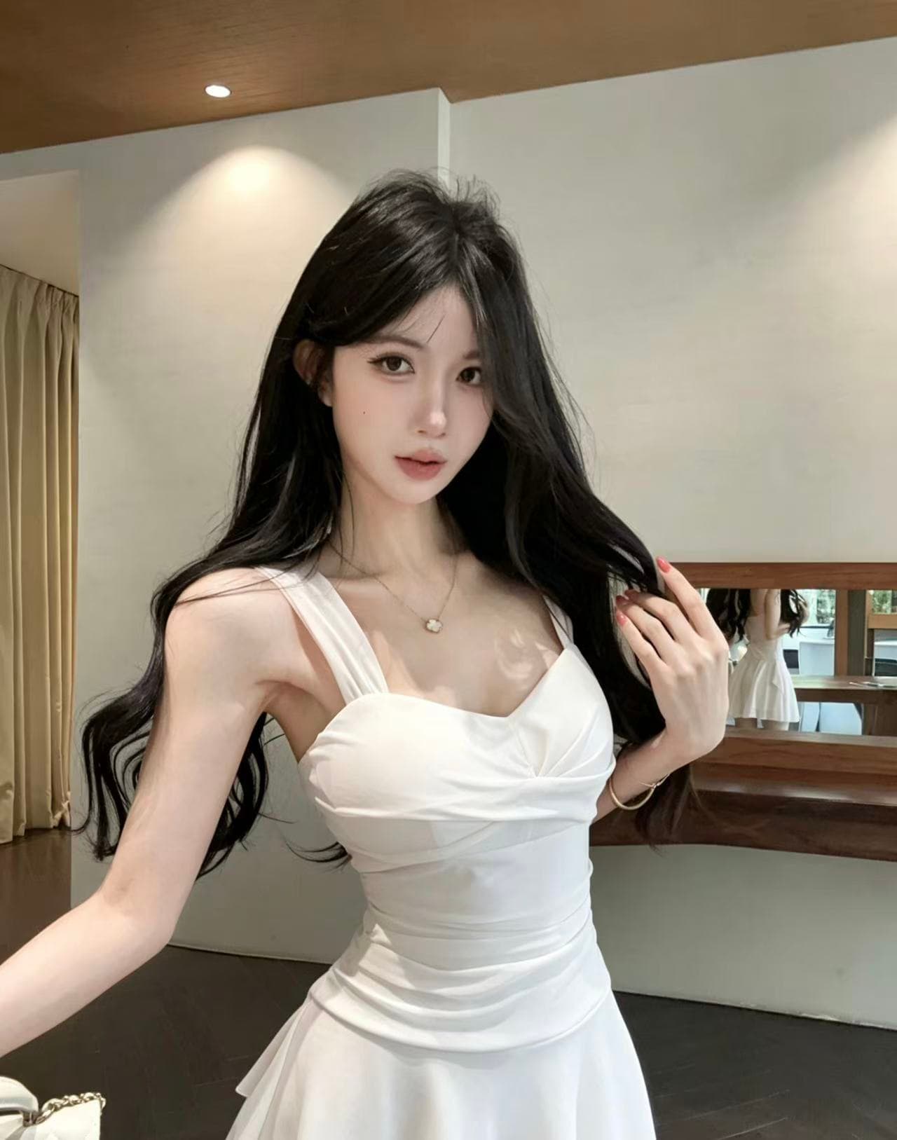 실사 섹시함 망사 큰 진자 조끼 스커트 상세 이미지 7