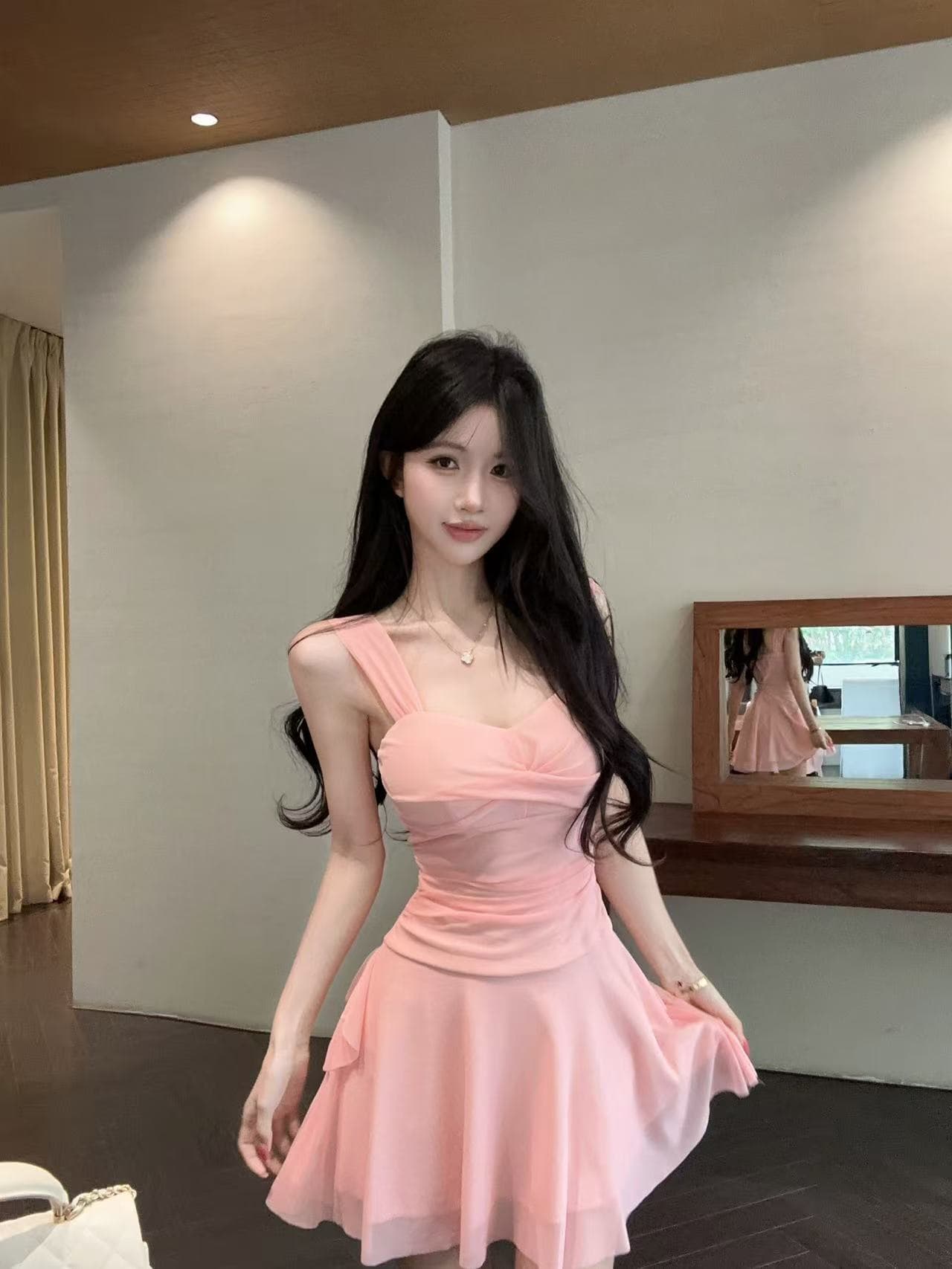 실사 섹시함 망사 큰 진자 조끼 스커트 상세 이미지 21