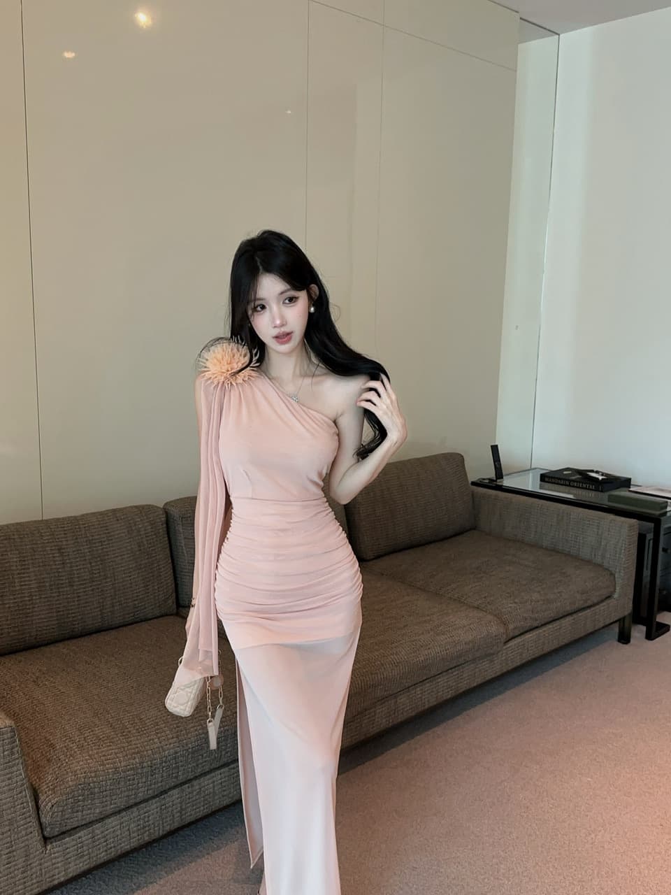 실사 롱 코트 망사 술 패치워크 드레스 복장 롱 스커트 상세 이미지 21