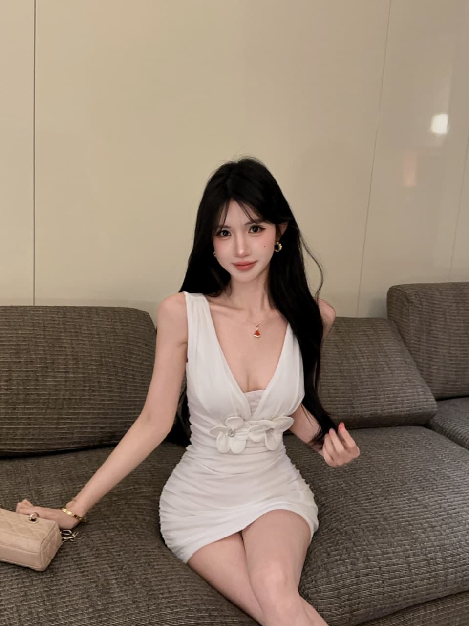 실사 민소매 망사 조끼 원피스 상세 이미지 35