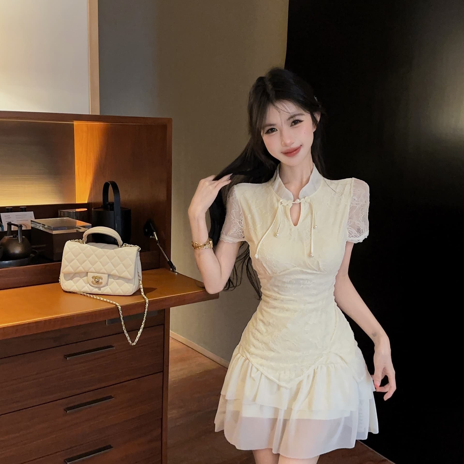 실사 망사 개선 치파오 드레스 이미지 5