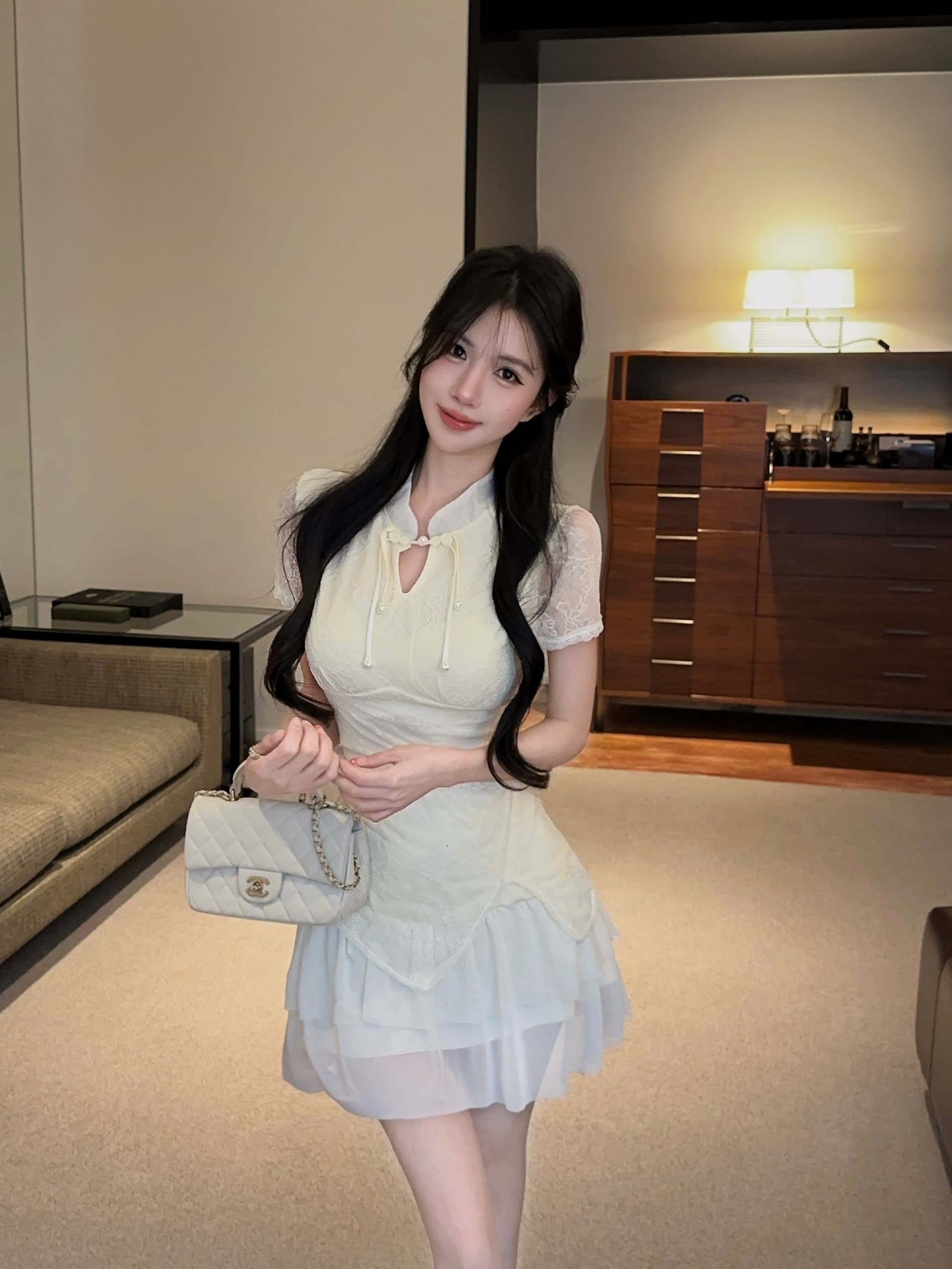 실사 망사 개선 치파오 드레스 상세 이미지 1