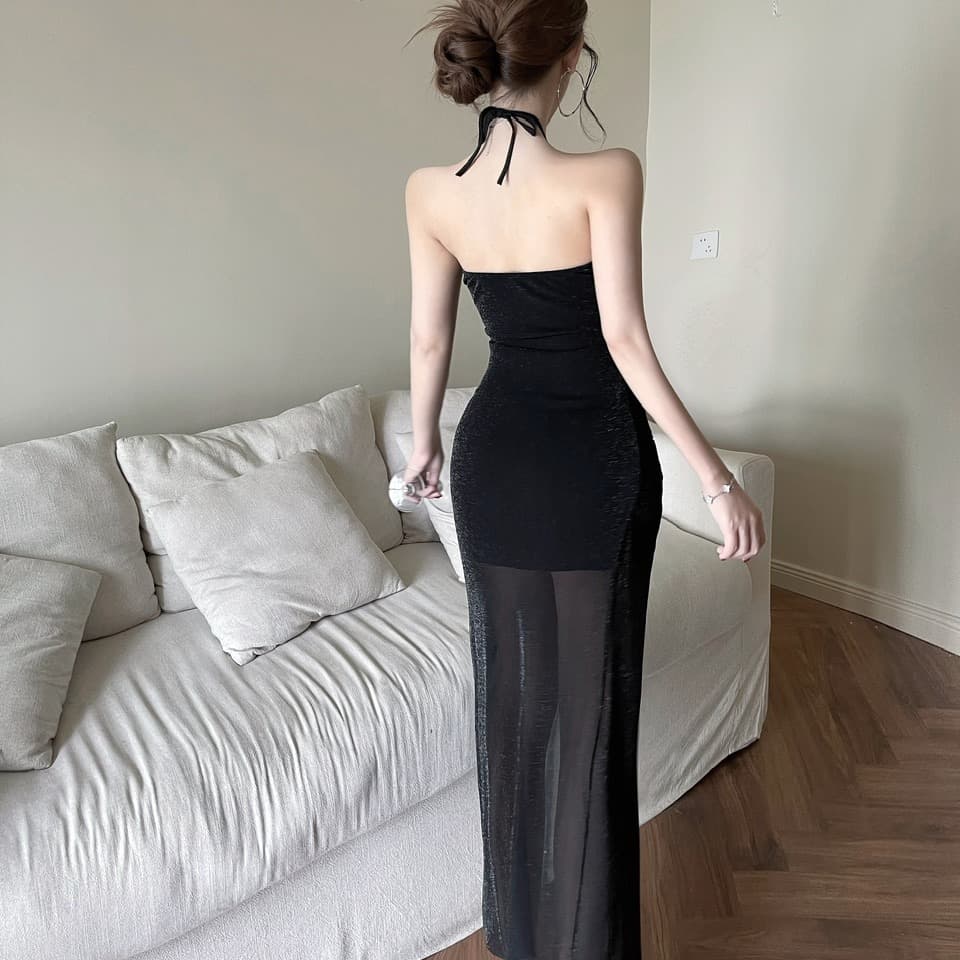 실사 롱 코트 펌프 로프 슬립 드레스 이미지 5