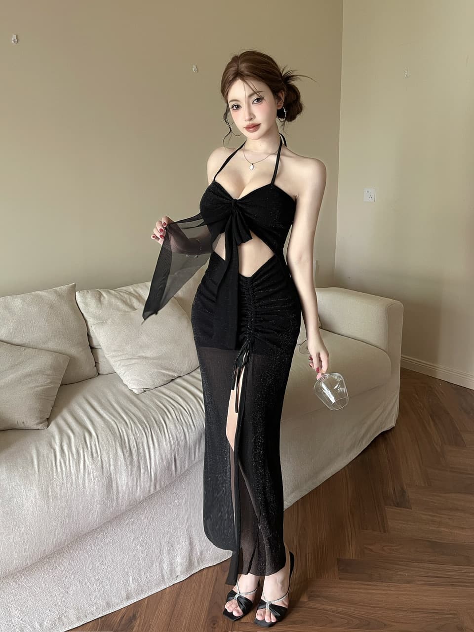 실사 롱 코트 펌프 로프 슬립 드레스 상세 이미지 26