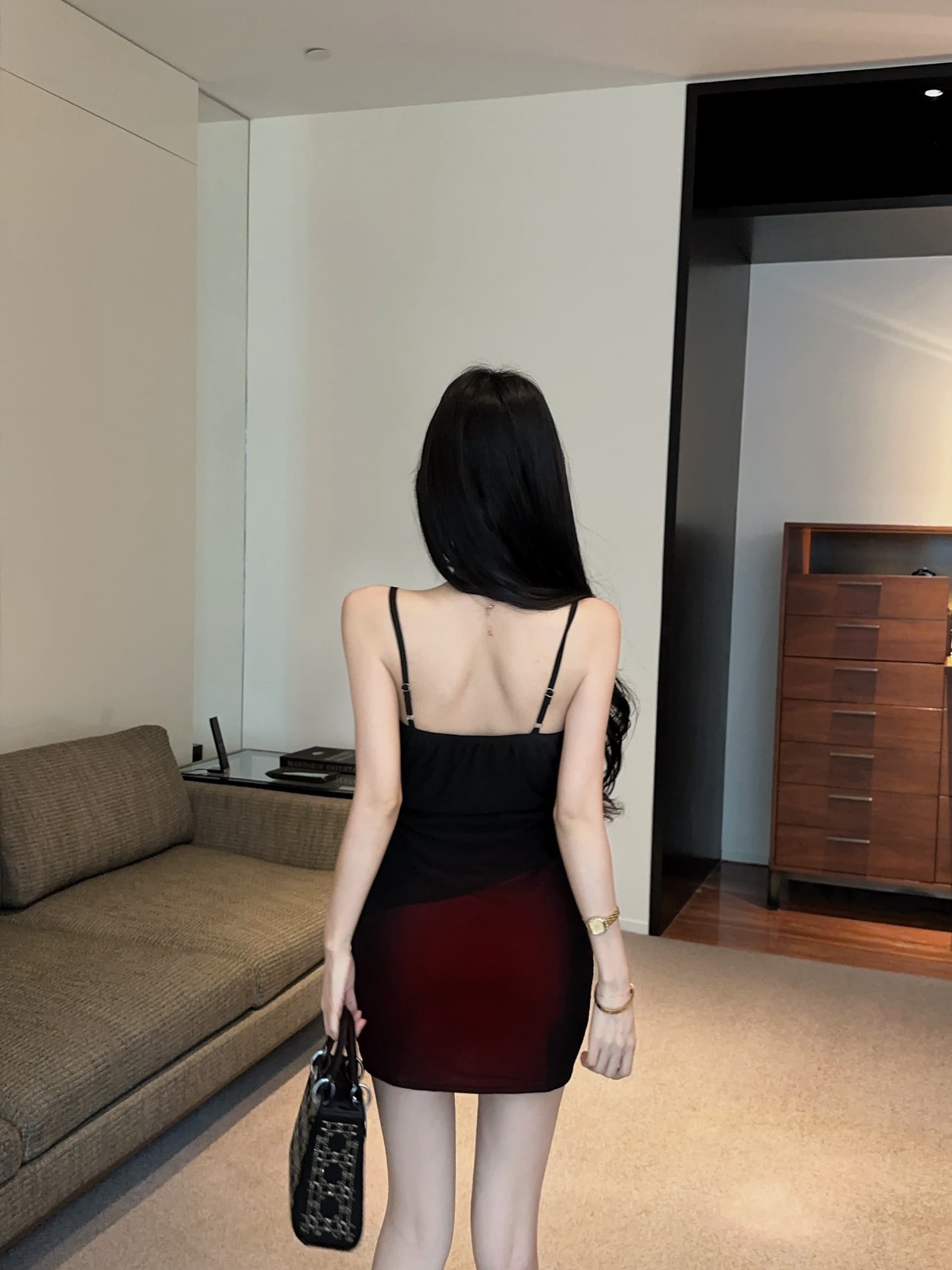 실사 망사 쇼트 스타일 슬립 드레스 상세 이미지 8