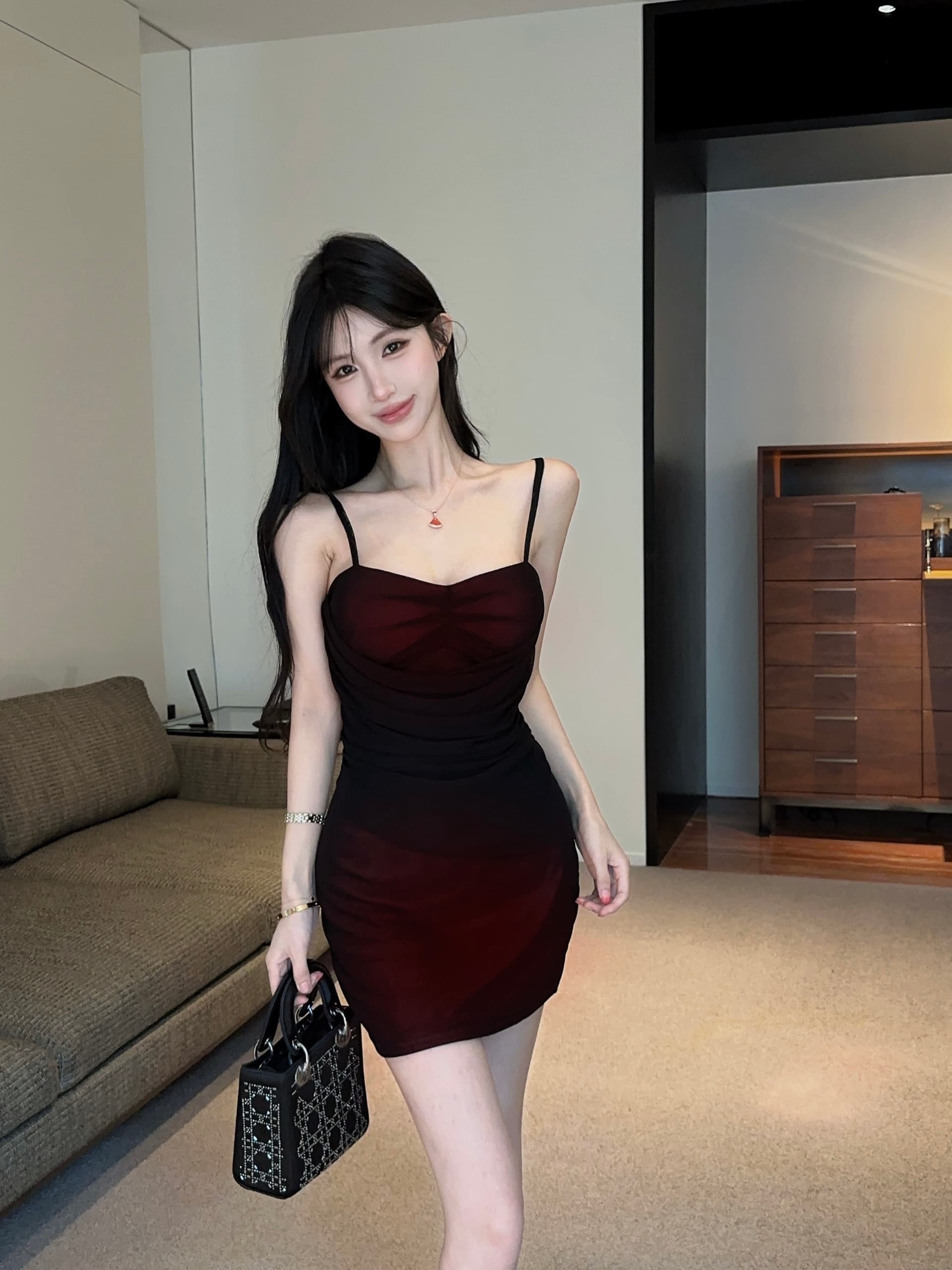 실사 망사 쇼트 스타일 슬립 드레스 상세 이미지 11