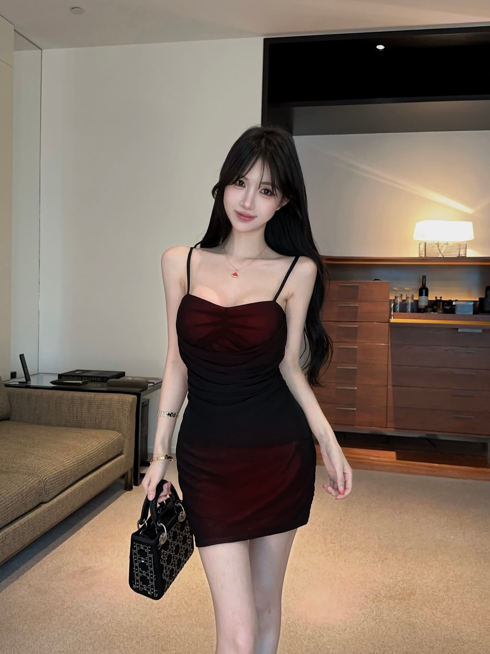 실사 망사 쇼트 스타일 슬립 드레스 상세 이미지 14