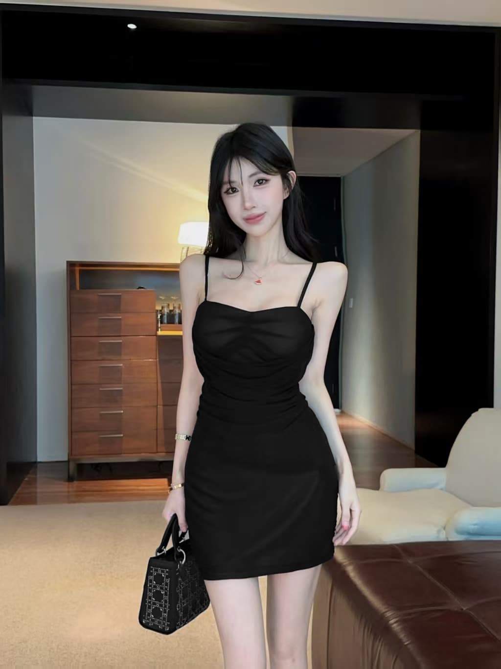 실사 망사 쇼트 스타일 슬립 드레스 상세 이미지 19