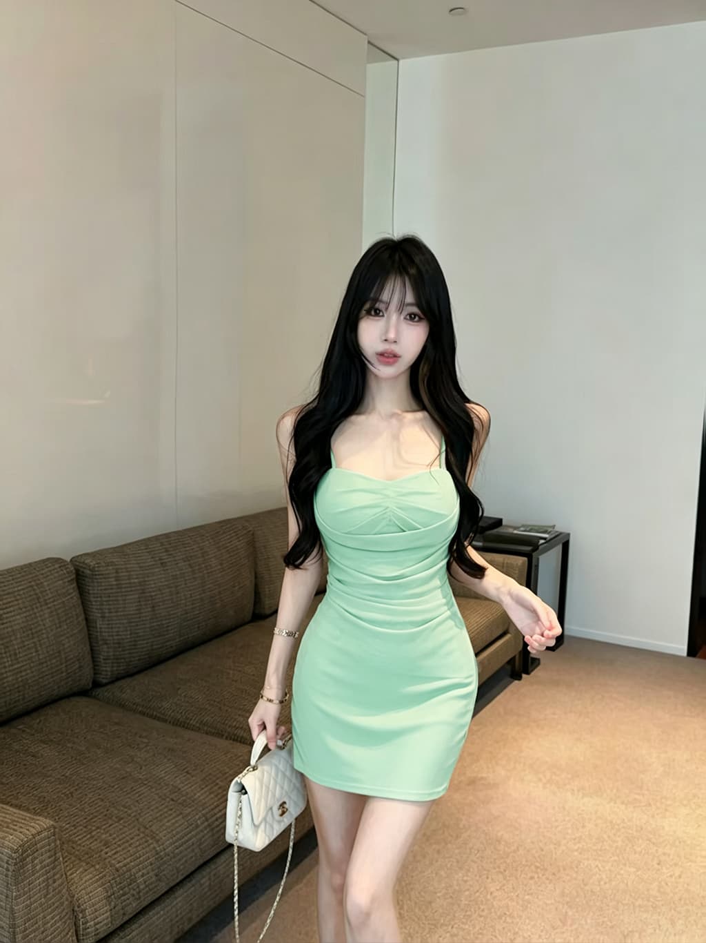 실사 망사 쇼트 스타일 슬립 드레스 상세 이미지 29