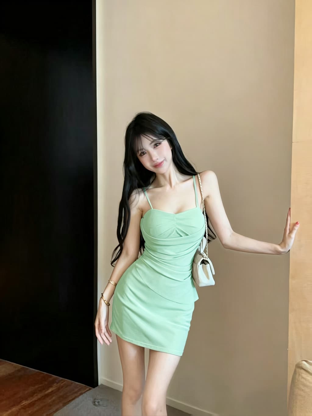 실사 망사 쇼트 스타일 슬립 드레스 상세 이미지 32