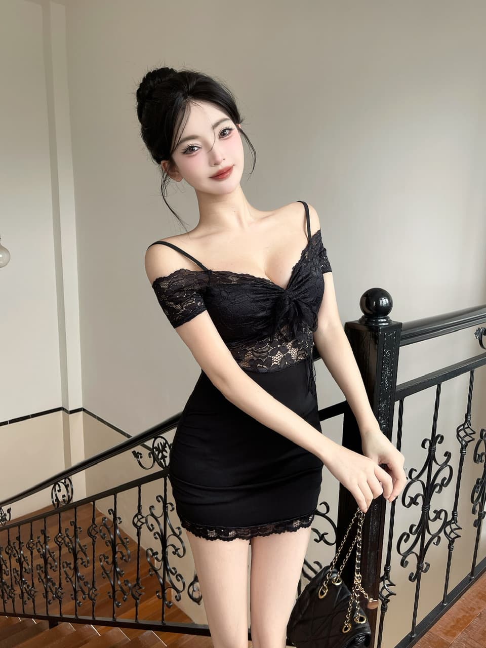 실사 레이스 짧은 드레스 상세 이미지 16