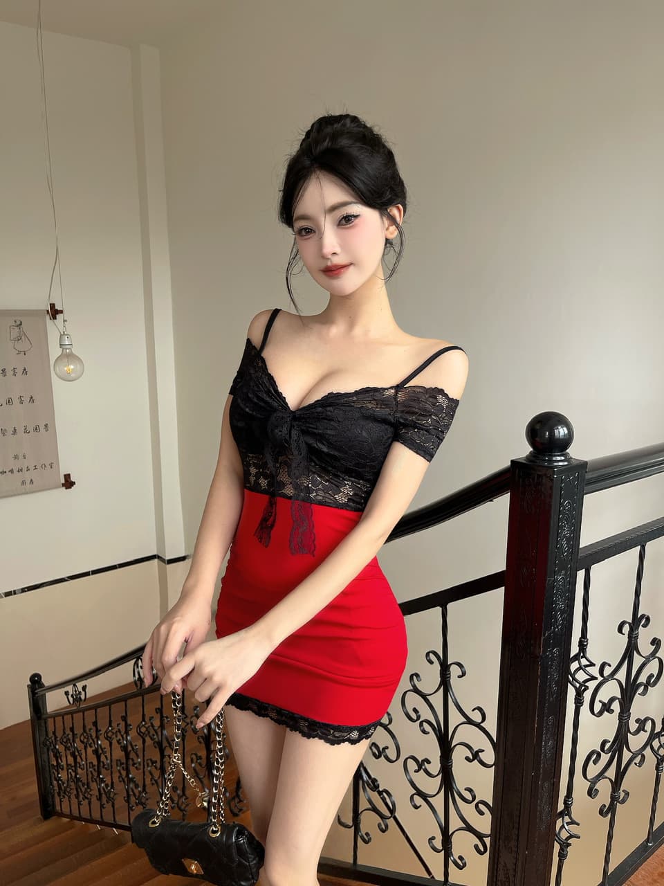 실사 레이스 짧은 드레스 상세 이미지 26