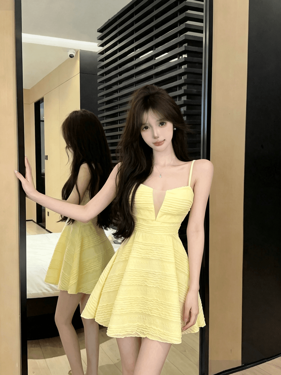 실사 쇼트 스타일 슬립 드레스 이미지 3