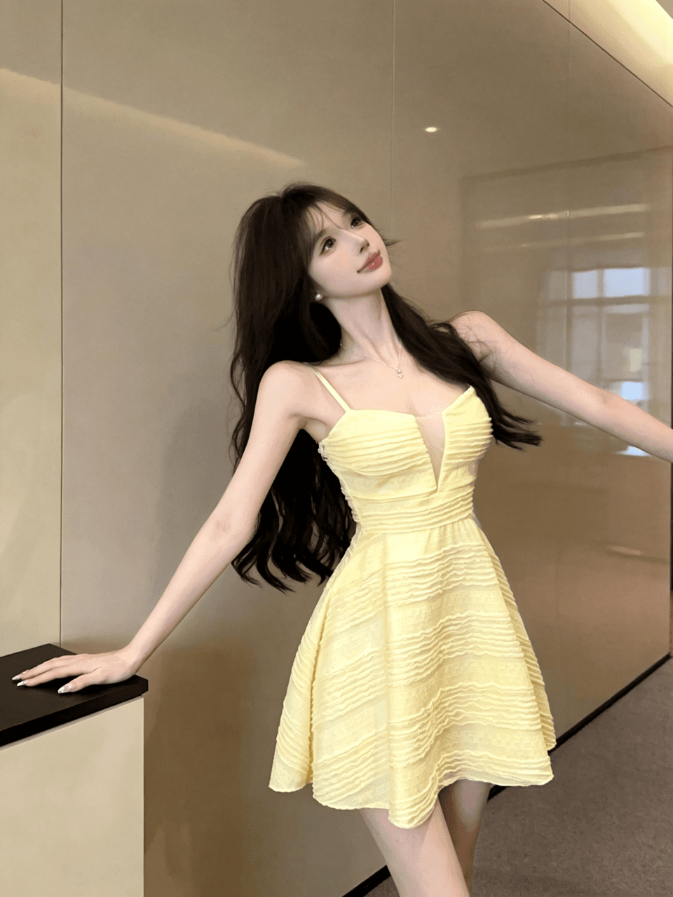 실사 쇼트 스타일 슬립 드레스 상세 이미지 23