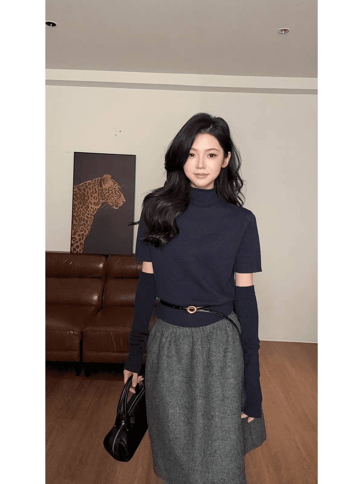 zouyashifa 작은 대중 디자인 센스 품격 캐주얼 고급 센스 모직물 맨위 이미지 3