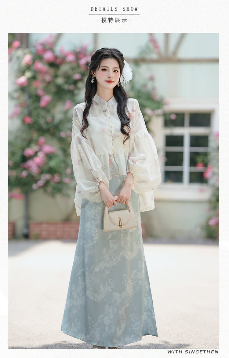 부드러운 요정 가스 슈퍼 슬림해 보이는 젠 세트 여성 새로운 중식 루즈핏 오픈 가디건 맨위 여성 의류 상세 이미지 7