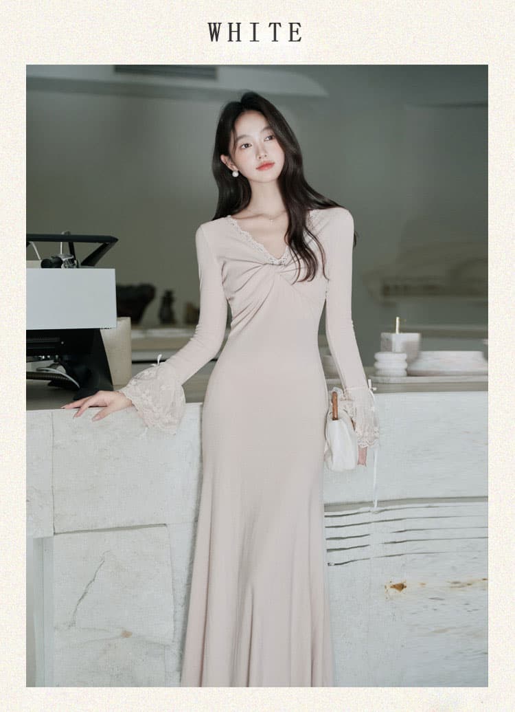 재고 있음 고급 작은 대중 치마 고급 센스 패션 품격 몸매 가꾸기 타이트 스커트 인어 꼬리 드레스 2026 년 가을 상세 이미지 12