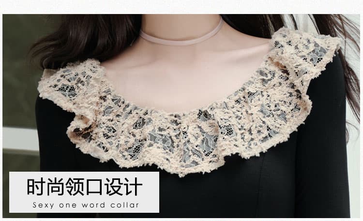 검정색 긴팔 점프 슈트 치마 프랑스식 허리 수축 롱 스커트 만나는 경기 코트 인사이드 가져 가라. 조기 가을 2025 새로운 여성 의류 상세 이미지 4