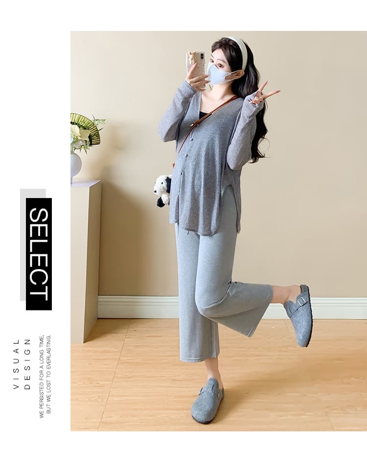 실사 여름 얇은 스타일 임산부 바지 니트 신축성 끈 수 있습니다. 조정 출산 후 웨어러블 작은 키 8 점 바지 상세 이미지 45