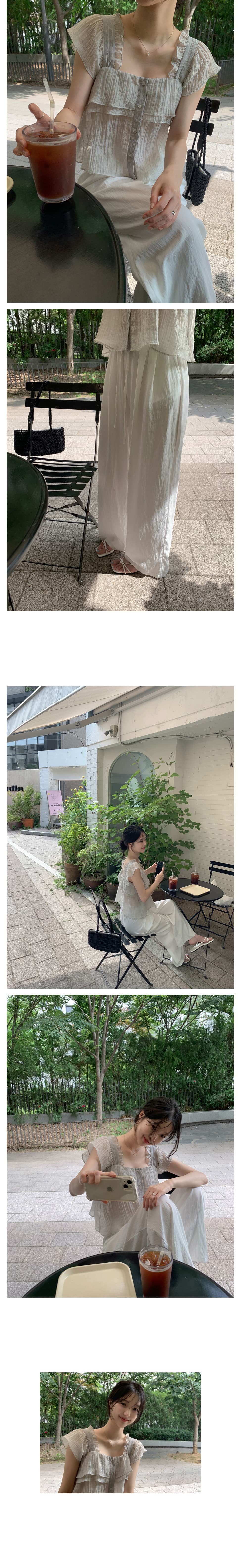 있음 선적 chic 한국 스타일 마이크로 ~을 통해 슬립 싱글 줄 버튼 셔츠 상세 이미지 6