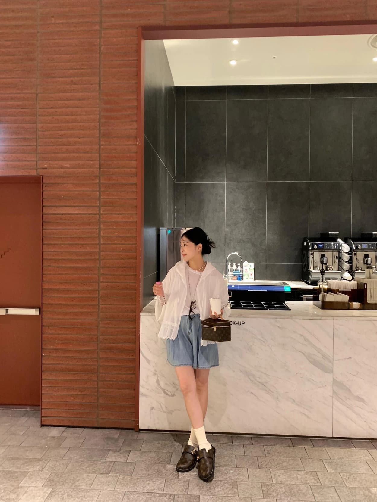 있음 선적 chic 한국 스타일 스트라이프 후드 패치워크 레이스 셔츠 상세 이미지 6