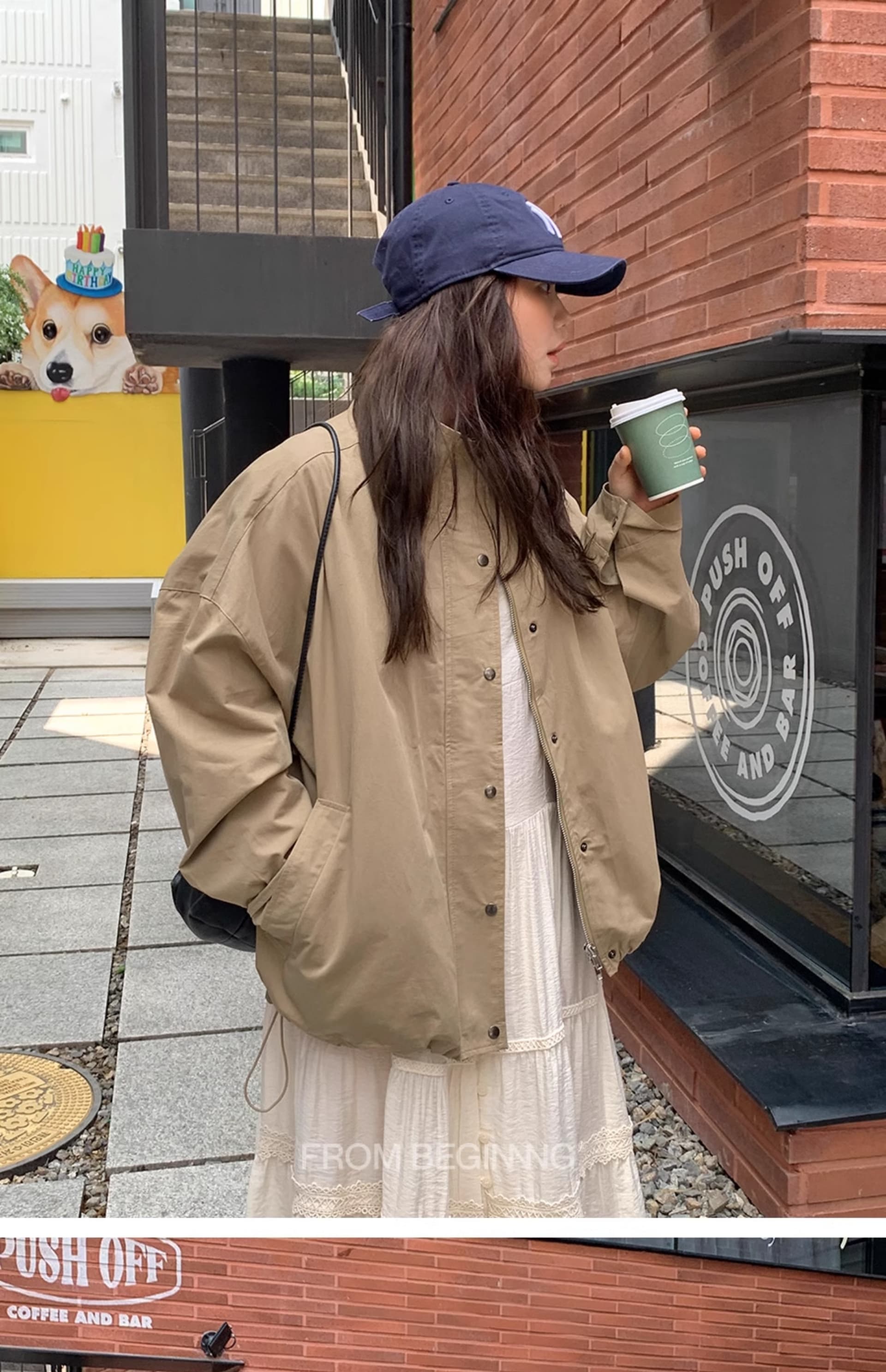 있음 밖으로 chic 한국 스타일 배색 루즈핏 재킷 재킷 상세 이미지 13