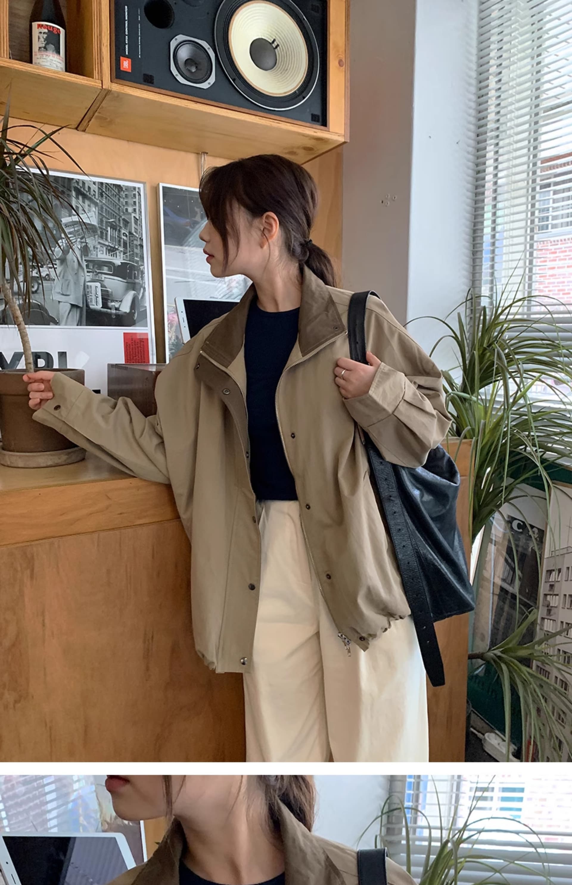 있음 밖으로 chic 한국 스타일 배색 루즈핏 재킷 재킷 상세 이미지 16