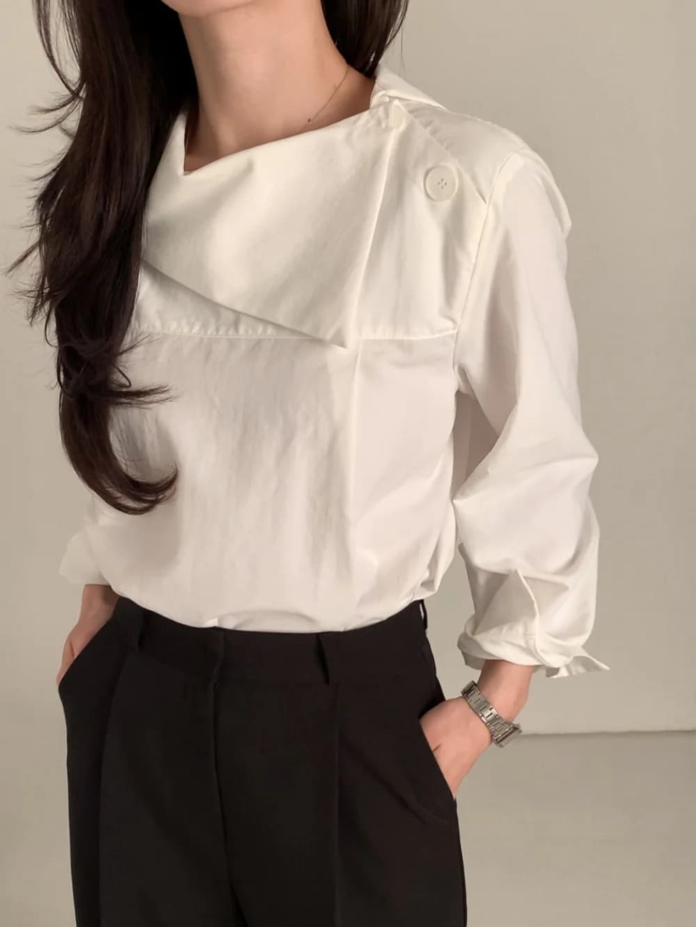 있음 선적 chic ins 디자인 섹션 작은 대중 셔츠 상세 이미지 8