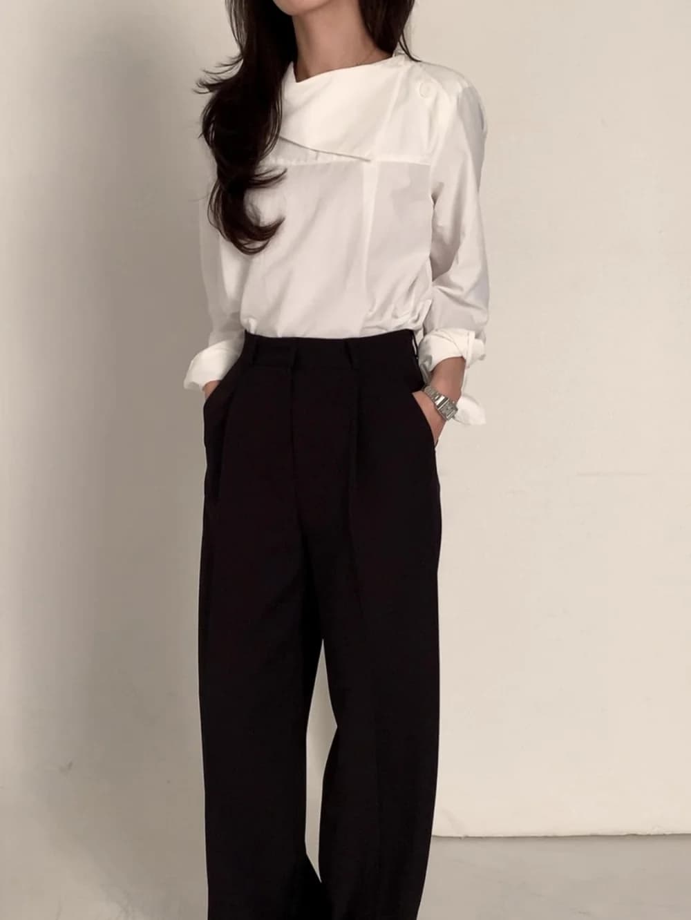 있음 선적 chic ins 디자인 섹션 작은 대중 셔츠 상세 이미지 9