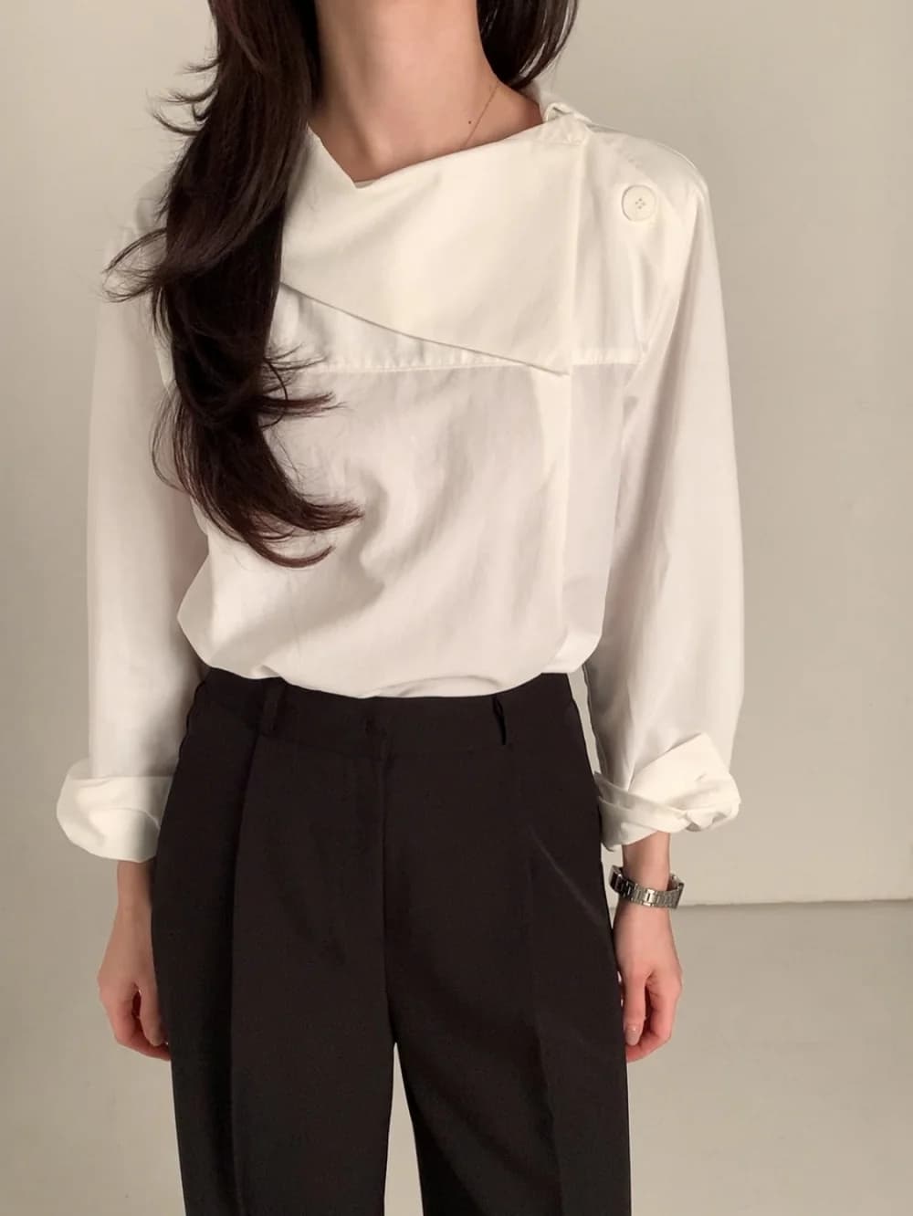 있음 선적 chic ins 디자인 섹션 작은 대중 셔츠 상세 이미지 15