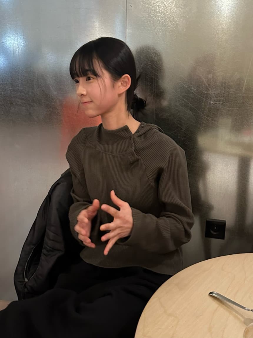 있음 선적 chic 한국 스타일 후아 남편 그리드 봄 가을 후드 티 스웨터 이미지 2