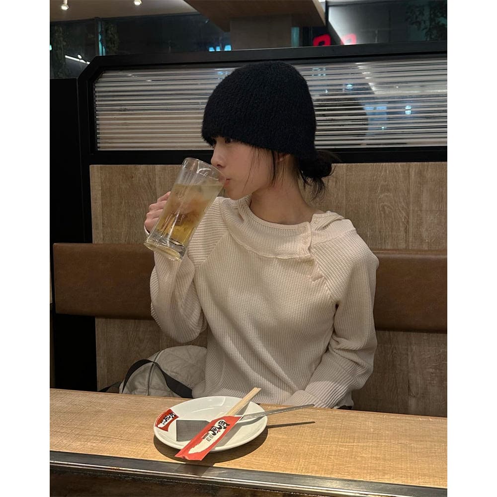 있음 선적 chic 한국 스타일 후아 남편 그리드 봄 가을 후드 티 스웨터 상세 이미지 1