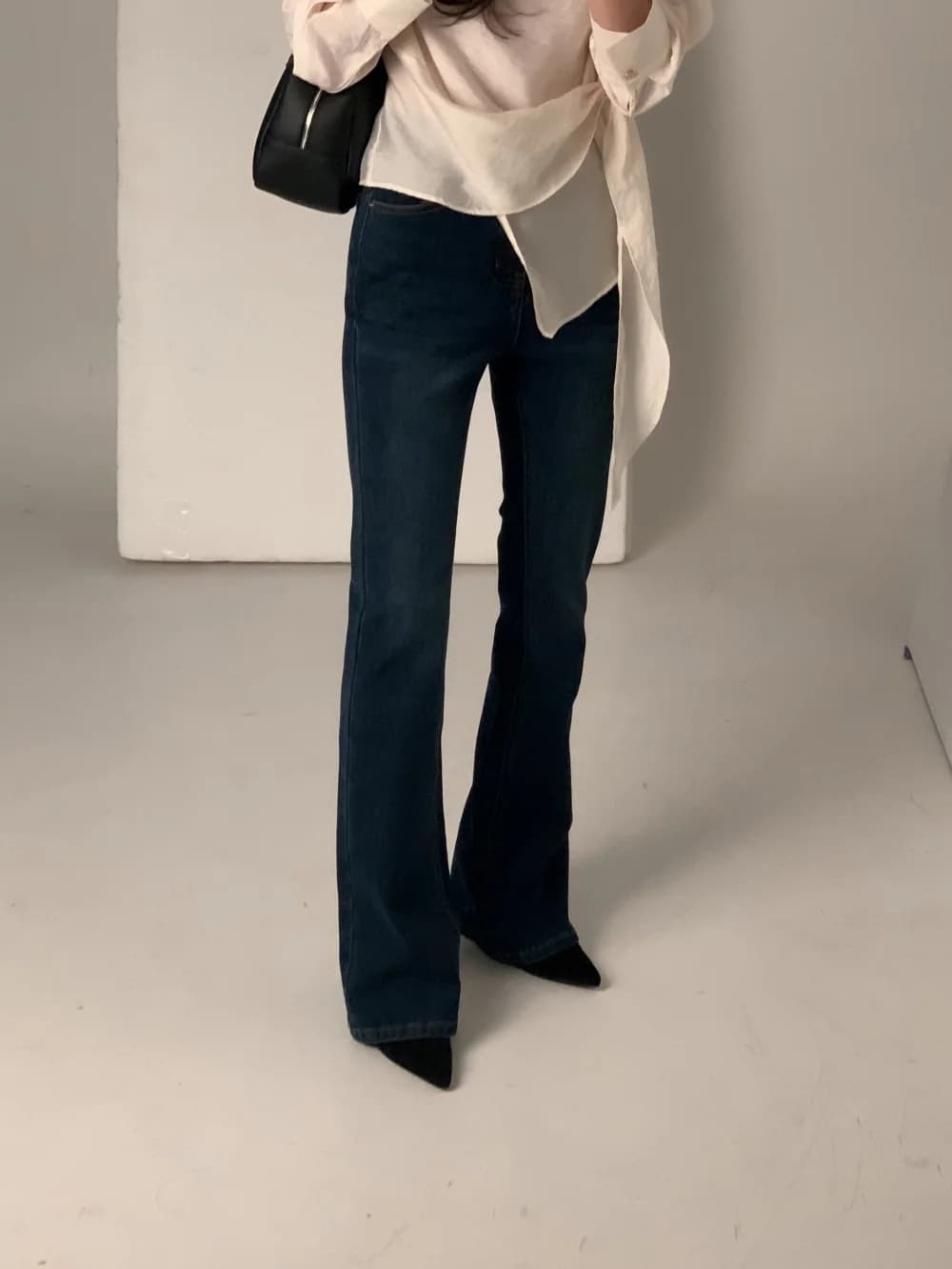 있음 선적 chic 한국 스타일 불규칙 레이스업 이른 봄 셔츠 상세 이미지 22