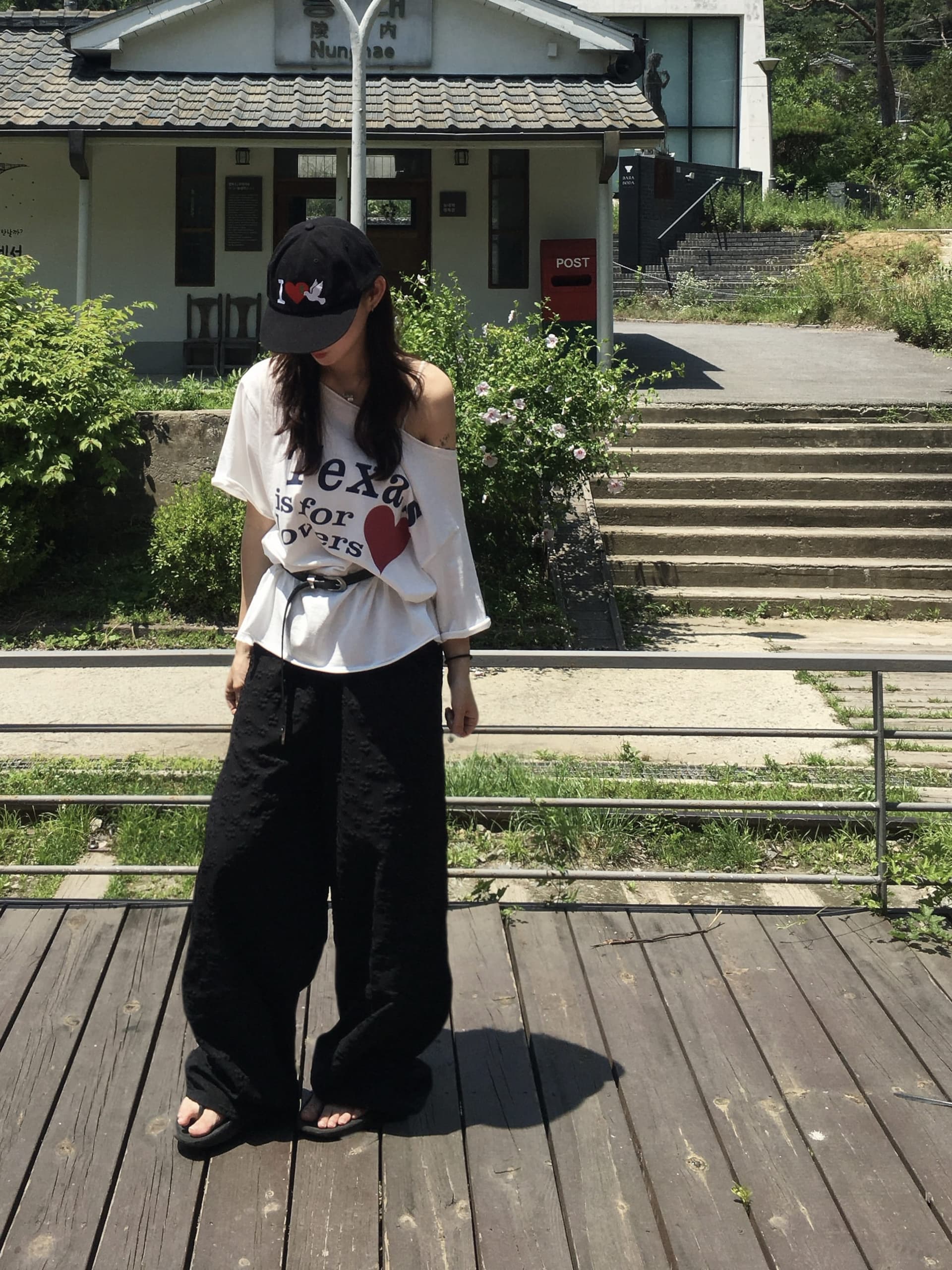 있음 선적 chic 한국 스타일 자카드 캐주얼 바지 상세 이미지 1