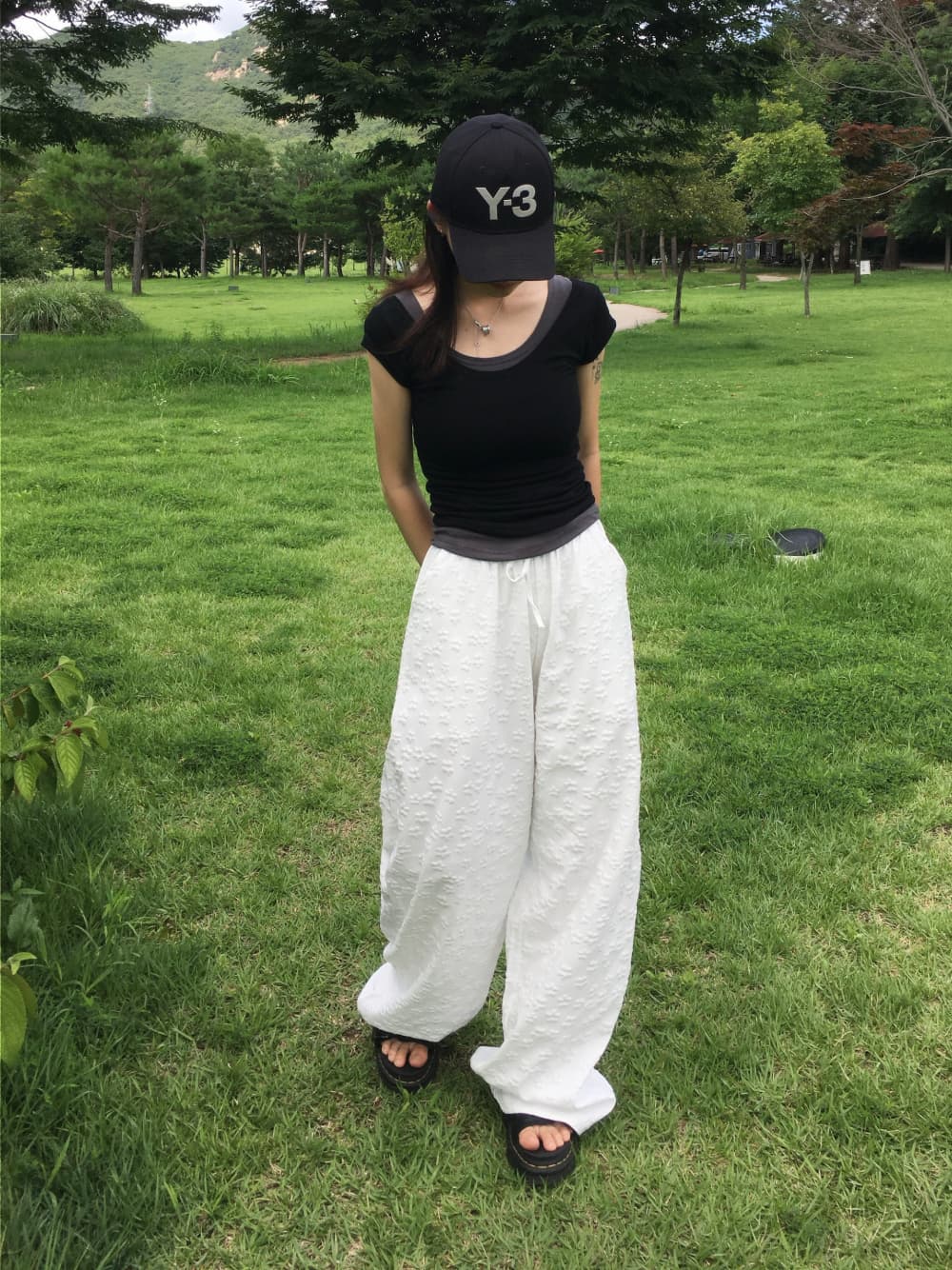 있음 선적 chic 한국 스타일 자카드 캐주얼 바지 상세 이미지 36