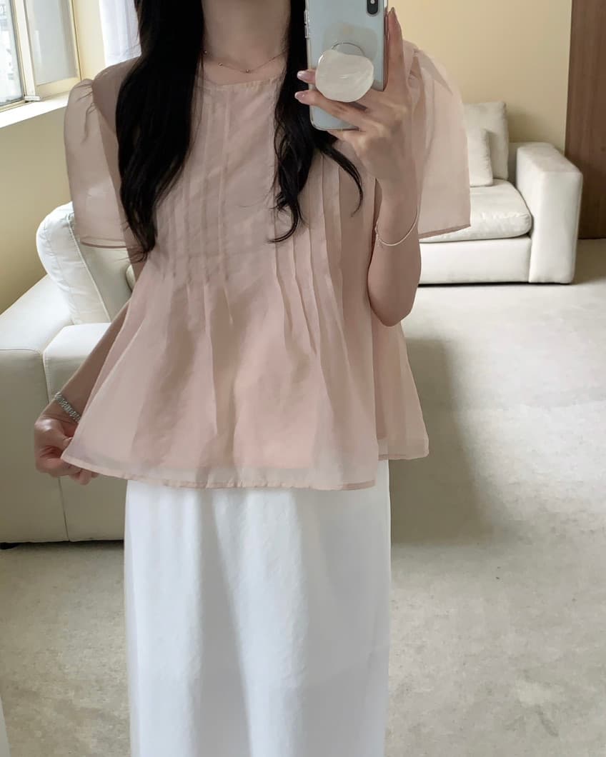 chic 한국 스타일 작은 대중 라운드 넥 풀오버 셔츠 이미지 2